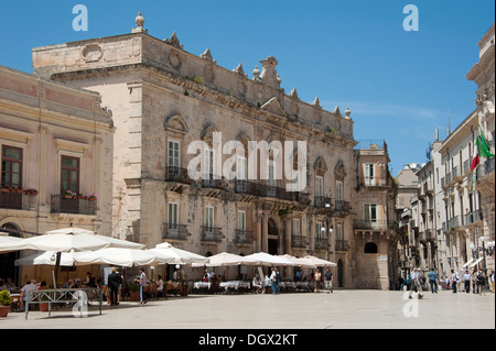 Palazzo Beneventano del Bosco Palace, Piazza Duomo, la place de la Cathédrale, Syracuse, Syracuse, Ortigia, l'île d'Ortygie, Sicile, Italie Banque D'Images