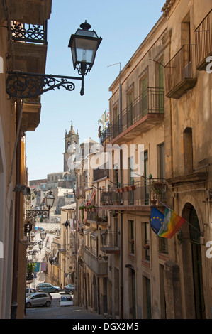 Quartier Historique, Caltagirone, province de Catane, Sicile, Italie, Europe Banque D'Images