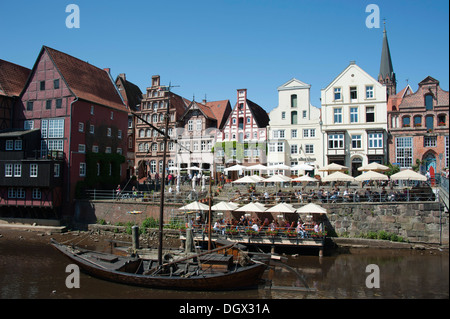 Port de Lunebourg, suis Stintmarkt, Lunebourg, Basse-Saxe, Allemagne Banque D'Images