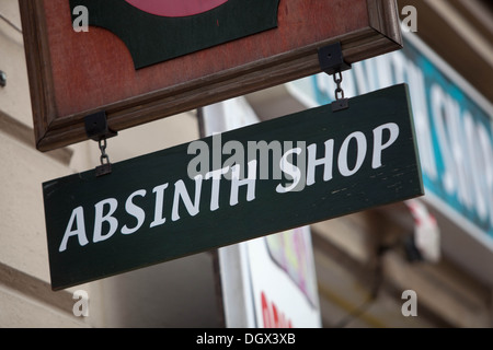 Absinthe shop Prague Czech Republic shop Banque D'Images