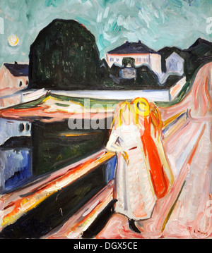 Les filles sur un quai - d'Edvard Munch, 1904 Banque D'Images