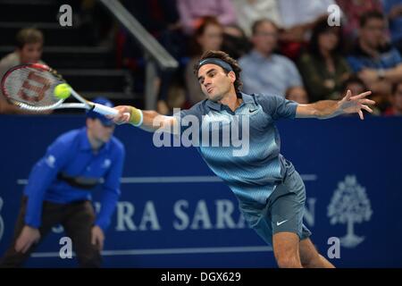 Bâle, Suisse. 26Th Oct, 2013. Swiss indoor tennis championships. Roger Federer : Action Crédit SUI Plus Sport/Alamy Live News Banque D'Images