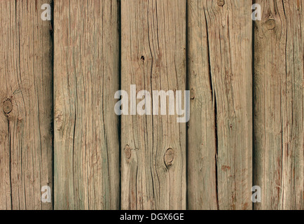 Old weathered wood background avec de gros troncs d'arbres coupés comme un mur antique distressed grunge de bandes dans un âge modèle vertical Banque D'Images