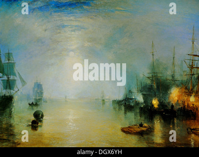 Keelmen dans les charbons d'attrape par Moonlight - par John Constable, 1835 Banque D'Images