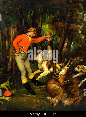 Après la chasse - par Gustave Courbet, 1859 Banque D'Images