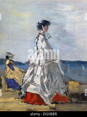 La princesse Pauline de Metternich sur la plage - Eugene Boudin, 1865 Banque D'Images