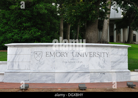 Entrée du campus de l'Université Emory, Atlanta, Georgia, USA Banque D'Images