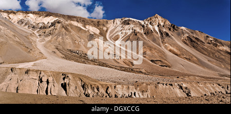 Paysage de haute montagne de l'Himalaya. L'Inde, le Ladakh. Sarchu Plains, altitude 4300 m. Deux images panorama Banque D'Images