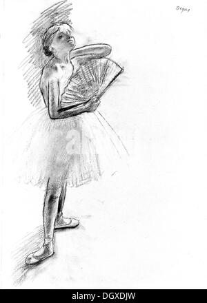 Danseur avec un ventilateur - par Edgar Degas, 1880 Banque D'Images
