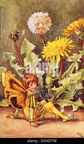 Fées fleurs Illustration par Cicely Mary Barker - La Fée de pissenlit, 1923 Banque D'Images