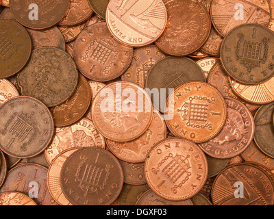 Bande de 1 pence morceaux. Banque D'Images