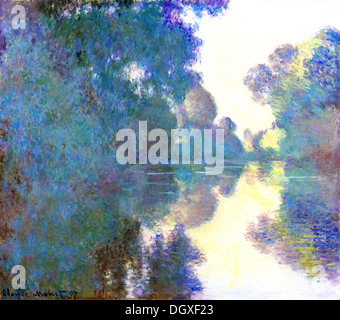 Matin sur la Seine près de Giverny - Claude Monet, 1899 Banque D'Images