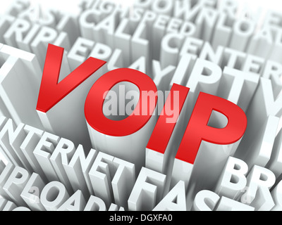 La VOIP. La Wordcloud Concept. Banque D'Images