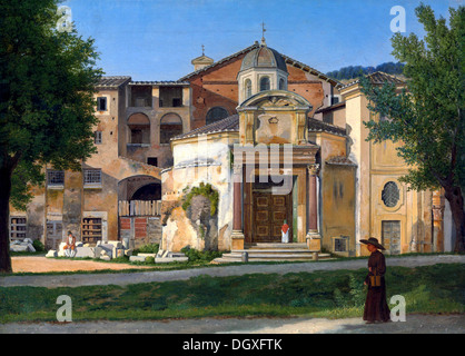 Une Section de la Via Sacra, Rome (l'église des Saints Côme et Damien) - de Christoffer Wilhelm Eckersberg, 1814-15 Banque D'Images