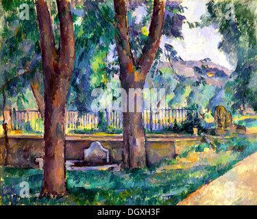 La piscine à Jas de Bouffan - par Paul Cézanne, 1880 Banque D'Images