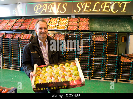 Didier Sunflower, chef de Paris SÉLECTIONNEZ, Pavillon des fruits et légumes, fruits et légumes du marché de gros de Rungis, près de Paris Banque D'Images