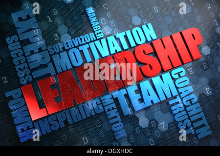 Le leadership. Wordcloud Concept. Banque D'Images