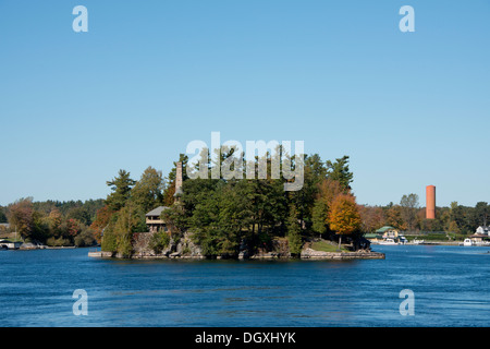 New York, la Voie maritime du Saint-Laurent, Thousand Islands, American Narrows. Banque D'Images