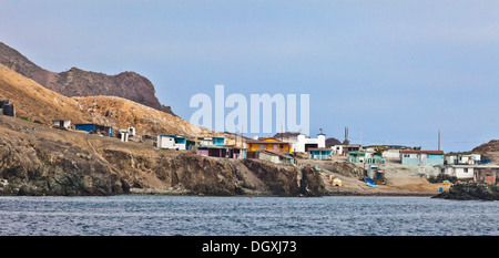 Le village de pêche temporaire / saisonniers ; San Benito Oeste, un des Islas San, Kato Baja California Norte, Mexique