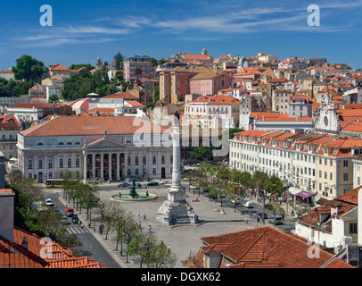 Le Portugal, Lisboa, Praça de Dom Pedro IV, le Rossio Banque D'Images