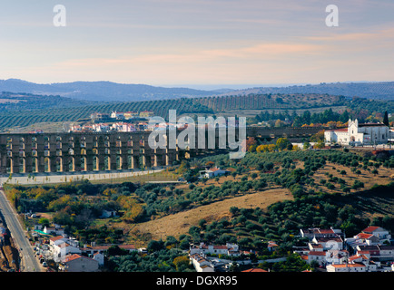 Le Portugal, l'Alentejo, Elvas, Aqueduto da Amoreira Banque D'Images