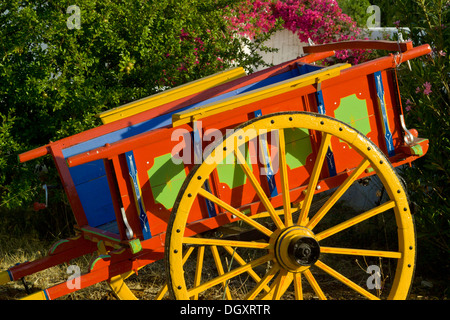 Le Portugal, l'Algarve, peint de couleurs vives, mule panier Banque D'Images