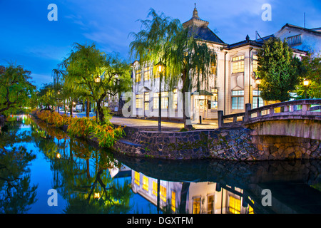 Canal historique de Kurashiki, Okayama, Japon. Banque D'Images