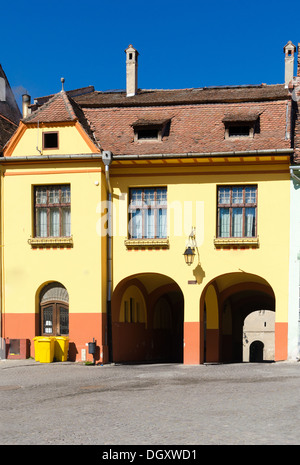 Maisons colorées à Sighisoara, Roumanie Banque D'Images