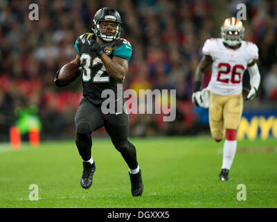 Londres, Royaume-Uni. 27 Oct, 2013. Jacksonville Jaguars Maurice Jones-Drew Running Back (32) en action au cours de la NFL International Series jeu San Francisco 49ers v Jacksonville Jaguars au stade de Wembley. Credit : Action Plus Sport/Alamy Live News Banque D'Images