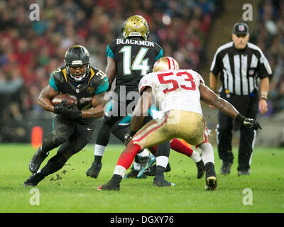 Londres, Royaume-Uni. 27 Oct, 2013. Jacksonville Jaguars Maurice Jones-Drew Running Back (32) en action au cours de la NFL International Series jeu San Francisco 49ers v Jacksonville Jaguars au stade de Wembley. Credit : Action Plus Sport/Alamy Live News Banque D'Images