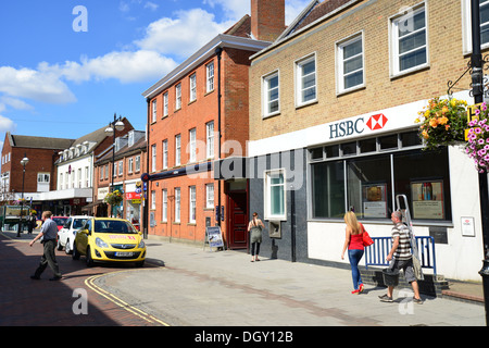 High Street, Haverhill, Suffolk, Angleterre, Royaume-Uni Banque D'Images