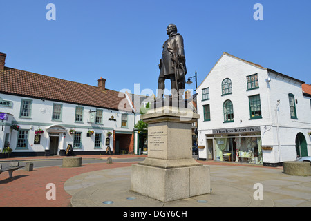 Statue de Sir John Franklin, Cornhill, Spilsby, Lincolnshire, Angleterre, Royaume-Uni Banque D'Images