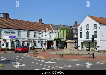 Statue de Sir John Franklin, Cornhill, Spilsby, Lincolnshire, Angleterre, Royaume-Uni Banque D'Images