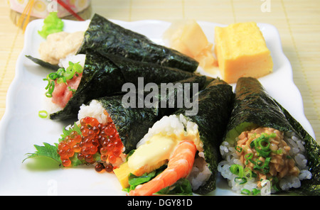 Sushi Hand-Rolled Banque D'Images