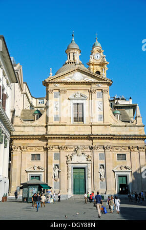 Jésus, l'église Chiesa del Gesù ou Chiesa del Gesù e dei Santi Ambrogio e Andrea, de la Piazza Matteotti, Gênes, ligurie, italie Banque D'Images