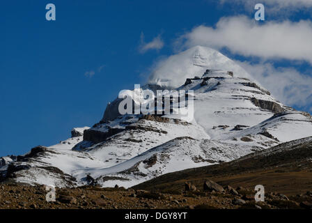 Côté sud du mont Kailash, tibétaine Kang Rinpoche, 6638 m, province de Ngari, l'ouest du Tibet, Tibet, Asie Banque D'Images