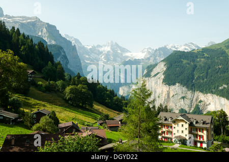 Vallée de Lauterbrunnen de Wengen, Suisse Banque D'Images