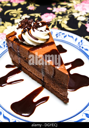 Morceau de gâteau chocolate moose Banque D'Images