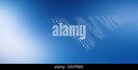 La diminution du www code binaire, reflected Banque D'Images