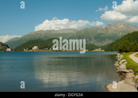 Lac de St Moritz, St Moritz, Suisse Banque D'Images