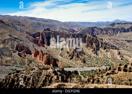 Valle de la Luna, vu depuis le Mirador de El sillar, au sud-ouest de la Bolivie, de l'Amérique du Sud Banque D'Images