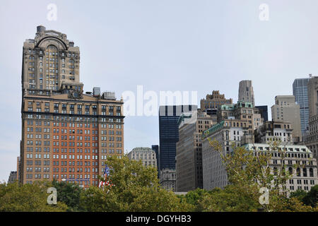 Skyline, Battery Park, du quartier financier, new york city, New York, USA, États-Unis d'Amérique, Amérique du Nord Banque D'Images