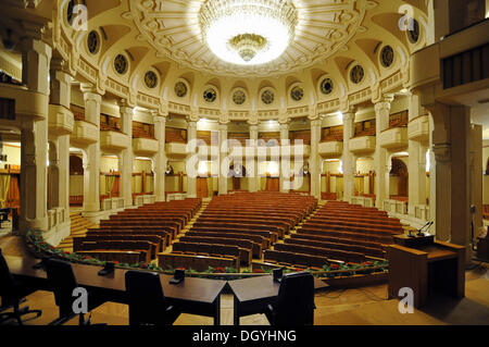 Theatre, de l'intérieur, Palais du Parlement, Bucarest, Roumanie, Europe Banque D'Images
