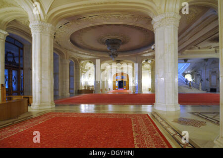 Theatre, de l'intérieur, Palais du Parlement, Bucarest, Roumanie, Europe Banque D'Images