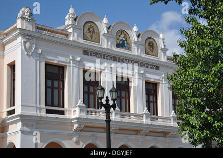 Teatro tomas terry à parque Jose Marti, le quartier historique, Cienfuegos, Cuba, Caraïbes, Amérique centrale Banque D'Images