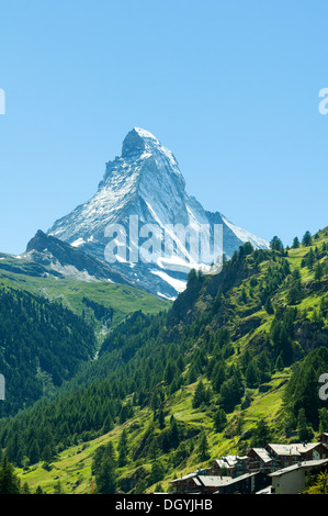 Le Cervin depuis Zermatt, Suisse Banque D'Images