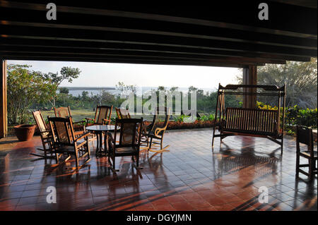 Terrasse, Cayo Saetia, Cuba, Caraïbes, Amérique centrale Banque D'Images