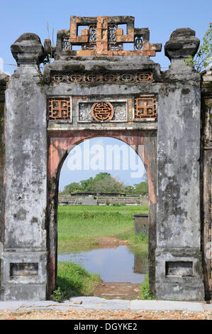 Gate, la citadelle, Hue, Vietnam, Asie du sud-est Banque D'Images