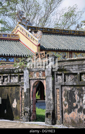 Gate, la citadelle, Hue, Vietnam, Asie du sud-est Banque D'Images