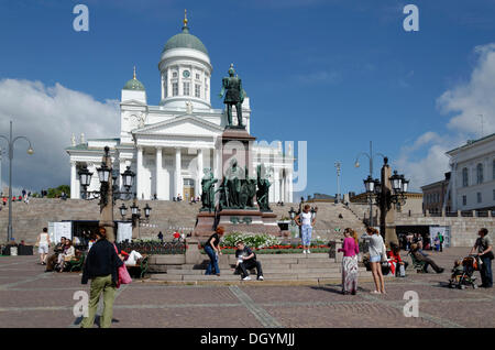 La place du Sénat, senaatintori, cathédrale d'Helsinki, Helsinki, Uusimaa, Finlande Banque D'Images